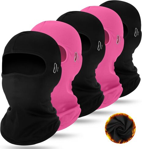 Suhine 5 PCS Winter Balaclava Ski Mask Hindproof Thermal Full Face Mask Weather Weather Balaclava مع شريط عاكس in Kuwait