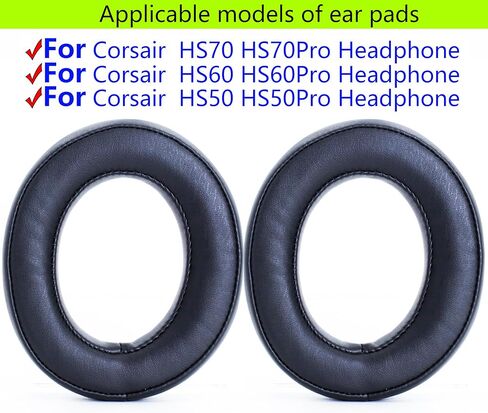 Replacement earpads are Compatible with Corsair HS70/Pro HS60/Pro HS75 XB HS50/Pro Headphones. Made of Soft Cotton Memory Foam, Replacement Ear Pads for Repair Accessories (Black) in Kuwait