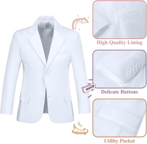 سترة بدلة للأولاد معاطف رياضية رسمية مع ربطة عنق وسترات سهرة بلون سادة لحفلة العشاء للأولاد in Kuwait