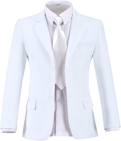 سترة بدلة للأولاد معاطف رياضية رسمية مع ربطة عنق وسترات سهرة بلون سادة لحفلة العشاء للأولاد in Kuwait