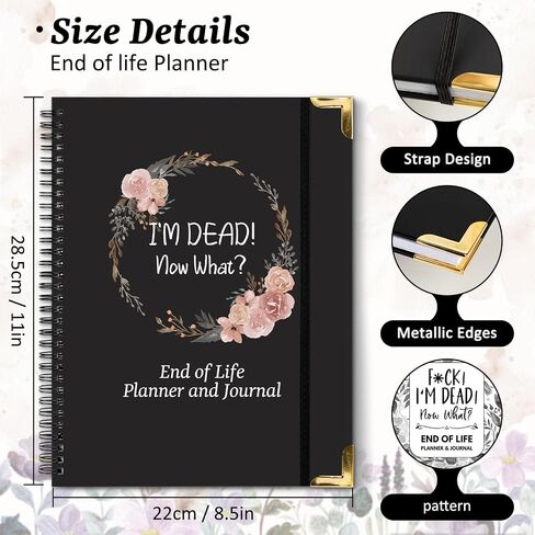 End of Life Planner, I'm Dead Now What Funny Death Estate Planning Organizer Large Notebook Guided Final Arrangements Last Wishes Planner Book Spiral Binder Important Affairs Organizer Workbook in Saudi Arabia
