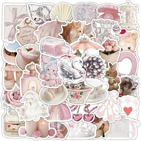 50PCS Retro Aesthetic Stickers,Cool Aesthetic Y2k Stickers for Water Bottle Laptop Phone,Aesthetic Leopard Print Vinyl Waterproof Stickers Pack for Girls Teens Adults in Kuwait