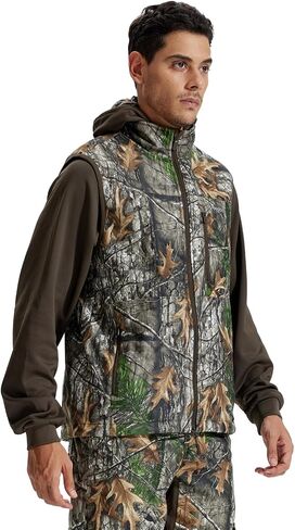 LOOGU Mens Camo Hunting Vest Water-Resistant Sleeveless Jacket with Pockets for Outdoor Fishing Hiking in Kuwait