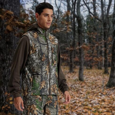 LOOGU Mens Camo Hunting Vest Water-Resistant Sleeveless Jacket with Pockets for Outdoor Fishing Hiking in Kuwait