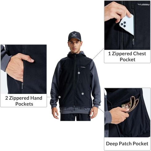 LOOGU Mens Camo Hunting Vest Softshell Fleece Lined Outdoor Fishing Outwear in Kuwait