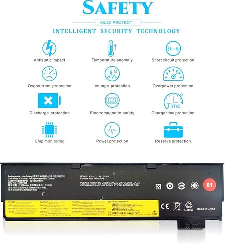 01AV423 01AV490 Laptop Battery Replacement for Lenovo ThinkPad T470 T570 T480 T580 A485 A475 P51S P52S TP25 Series SB10K97580 01AV452 SB10K97597 01AV422 SB10K97579 01AV424 SB10K97581 24WH in Kuwait