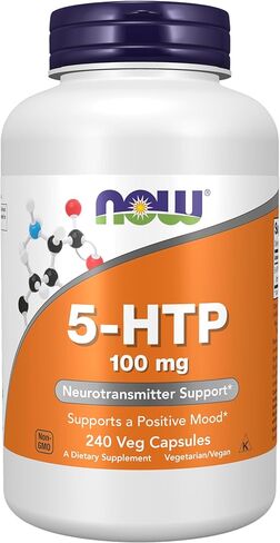 NOW Foods Supplements، 5-HTP (5-hydroxytryptophan) 100 مجم، دعم الناقلات العصبية*، 60 كبسولة نباتية in Saudi Arabia
