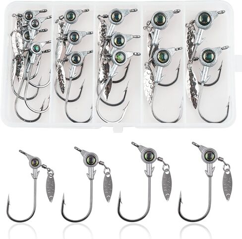 Swimbait Jig Head Jigs - 12pcs صيد الأسماك يرقصون الصيد أسفل الرقصات الطعم مع شفرات الدوران للباس in Kuwait