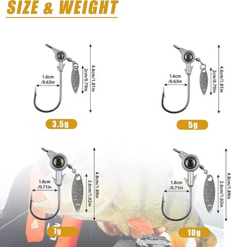 Swimbait Jig Head Jigs - 12pcs صيد الأسماك يرقصون الصيد أسفل الرقصات الطعم مع شفرات الدوران للباس in Kuwait