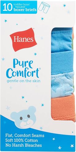 Hanes Boys' Organic Cotton, Pure Comfort Boxer Brief Underwear for Toddlers, Multipacks in Saudi Arabia