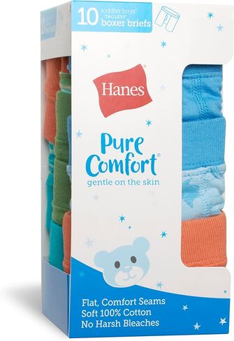 Hanes Boys' Organic Cotton, Pure Comfort Boxer Brief Underwear for Toddlers, Multipacks in Saudi Arabia