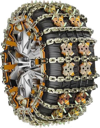 LILYPELLE Upgraded Snow Chains 8 Pack, Tire Chains for Cars/SUVs/Pickup Trucks, Emergency Anti Slip Tire Traction Chains for Tire Width 215-285mm in Kuwait