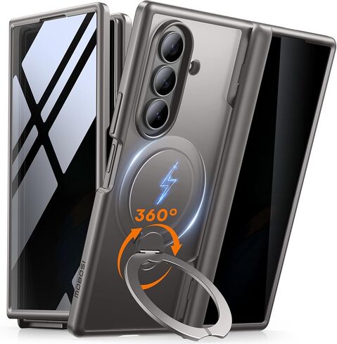 MOBOSI Rotatable Ring Stand for Z Fold 7 Case with Privacy Screen Protector, Compatible with Magsafe, 18FT MIL-Grade Protection, Magnetic Shockproof Slim Case for Samsung Galaxy Z Fold7, Black in Kuwait