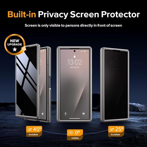 MOBOSI Rotatable Ring Stand for Z Fold 7 Case with Privacy Screen Protector, Compatible with Magsafe, 18FT MIL-Grade Protection, Magnetic Shockproof Slim Case for Samsung Galaxy Z Fold7, Black in Kuwait