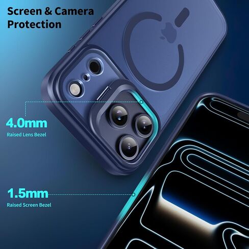 Magnetic for iPhone 16 Pro Clear Case with Stand, Compatible with MagSafe, Military-Grade Protection, Yellowing Resistant, Shockproof Slim Phone Case for iPhone 16 Pro, Clear in Saudi Arabia