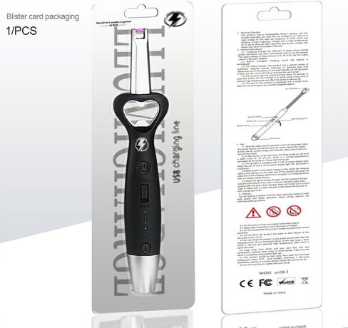 BBQ Bro 3-in-1 Arc Wighter-مقاوم للرياح ، USB قابلة لإعادة الشحن مع مصباح يدوي مدمج وفتحة زجاجة ، وإنهاء أنيق ، وهدية مثالية لعشاق الشواء وعشاق في الهواء الطلق (أسود غير لامع) in Saudi Arabia