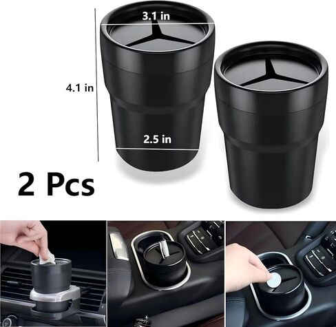 Portable Piggy Bank Car Coin Storage Box, Plastic Change Bucket in the Car, Removable, can Store 120 Mixed Coins, Suitable for Outdoor Car Home Desktop Bedroom Decoration (Black) in Kuwait