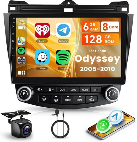 2+32G Android Car Radio for Honda Accord 2003 2004 2005 2006 2007 Car Stereo with Mirror Link, 10.1 Inch Touch Screen Head Unit with Bluetooth GPS Navigation WiFi FM/RDS EQ AHD Backup Camera SWC MIC in Kuwait