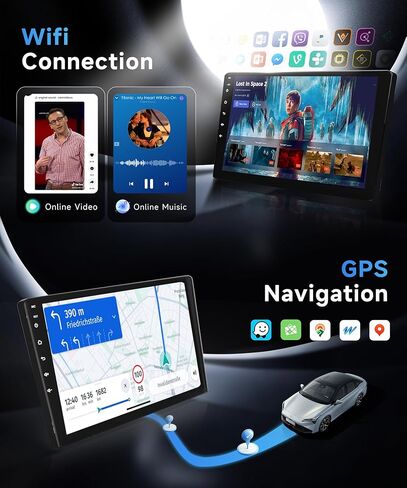 2+32G Android Car Radio for Honda Accord 2003 2004 2005 2006 2007 Car Stereo with Mirror Link, 10.1 Inch Touch Screen Head Unit with Bluetooth GPS Navigation WiFi FM/RDS EQ AHD Backup Camera SWC MIC in Kuwait