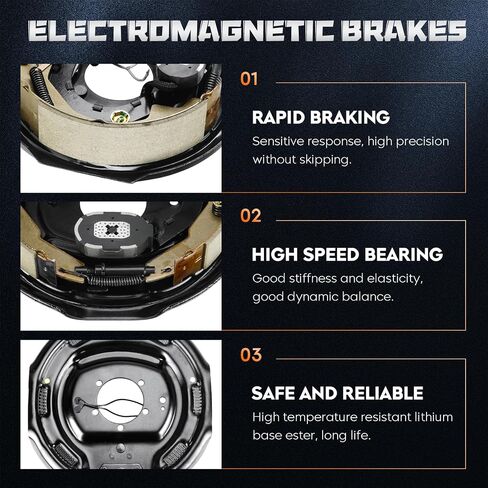 Youxmoto Trailer Hub Drum Kit 10" X 2-1/4", 5 on 4.5" Bolt Circle, Self-Adjust for 3,500 lbs. Axle, Electric Brake Drum Assembly for Dexter RVs in Saudi Arabia
