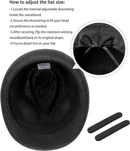 Zylioo XXL قبعات الشمس القش كبيرة الحجم، قبعة شاطئ بنما واسعة الحواف للرؤوس الكبيرة، قبعات سفر UPF قابلة للتعديل مع حزام الذقن in Kuwait