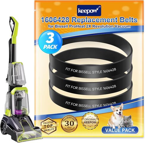 أحزمة بديلة من KEEPOW متوافقة مع منظف سجاد الحيوانات الأليفة Bissell TurboClean/PowerForce PowerBrush 2987، 1986، 2910، 2190W، 2806، 28062، 28068، 29878، 29879، قطعتان # 1606428 in Kuwait