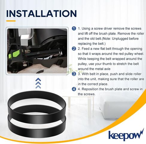 أحزمة بديلة من KEEPOW متوافقة مع منظف سجاد الحيوانات الأليفة Bissell TurboClean/PowerForce PowerBrush 2987، 1986، 2910، 2190W، 2806، 28062، 28068، 29878، 29879، قطعتان # 1606428 in Kuwait