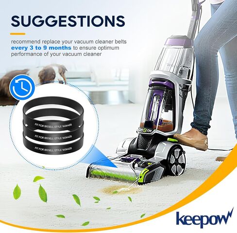 أحزمة بديلة من KEEPOW متوافقة مع منظف سجاد الحيوانات الأليفة Bissell TurboClean/PowerForce PowerBrush 2987، 1986، 2910، 2190W، 2806، 28062، 28068، 29878، 29879، قطعتان # 1606428 in Kuwait