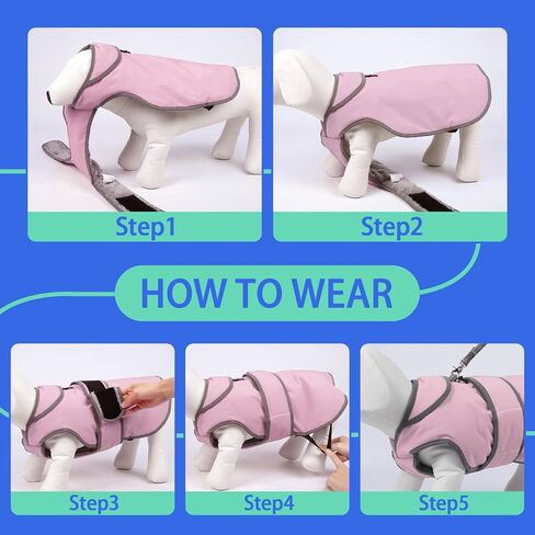 Migohi عاكس معطف الكلب المقاوم للماء - سترة دافئة عكسي سترة الشتاء العاصفة للكلاب الصغيرة إلى الكبيرة (البحرية ، م) in Kuwait