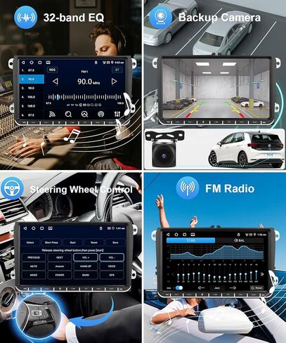 [8 CORE 4G+64G] Android 13 Car Radio for VW Passat Jetta Golf Polo Caddy Tiguan Seat with Wireless Carplay/Android Auto, 9 Inch IPS Touch Screen Car Stereo, Bluetooth, GPS, WiFi, SWC + Backup Camera in Saudi Arabia