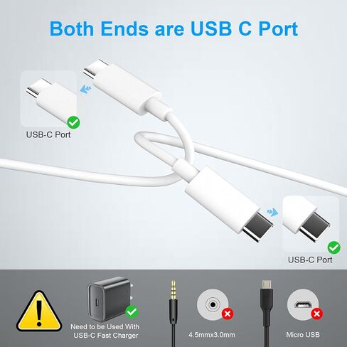 6ft USB C إلى USB C شحن كابل 65W النوع C CPAPOP شحن الحبل لـ HP Specter Envy Dell Chromebook Thinkpad Yoga Asus Acer ، ل Samsung MacBook Pro Mini Computer Cable Cable in Kuwait
