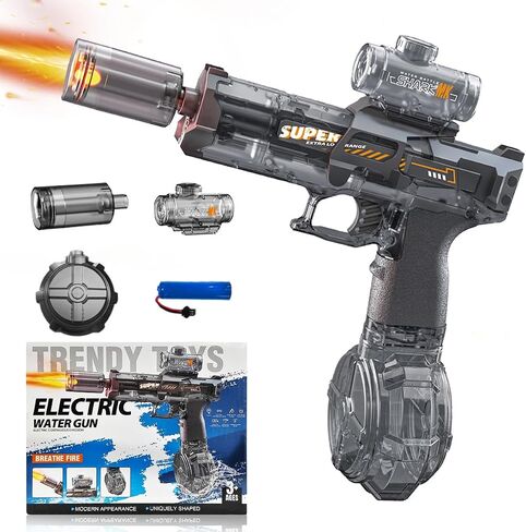 LED Light Electric Water Gun, Large Capacity Fully Automatic Spray Gun, Suitable for Children, Adults, Outdoor Parent-Child Activities, Beach, Swimming Pool, Parties, Black Electric Water Gun in Saudi Arabia