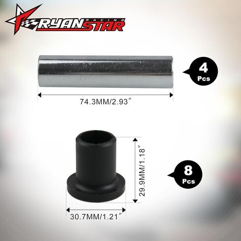 طقم استبدال جلبة ذراع التحكم A-Arm/UHMW عالي التحمل من RYANSTAR RACING متوافق مع 2010-2014 Polaris Ranger XP 800 يستبدل AAB-P-RAN-K2-002 in Kuwait