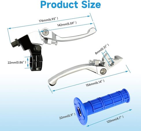 Folding Clutch Brake Lever Cable and 7/8" Throttle Handle Grips Kit Compatible with 110cc 125cc Pit Dirt Bike SSR Apollo RFZ DBX18 Taotao DB17 TTR Coolster M-125 Xmotos Motorcycle Parts Red in Kuwait