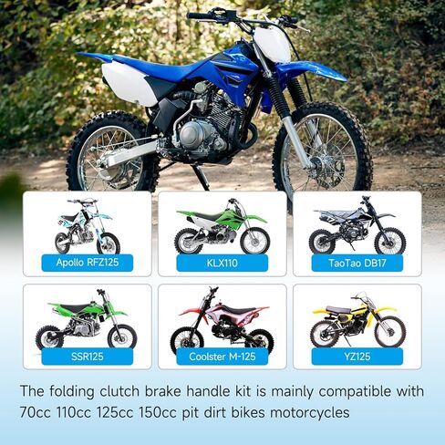 Folding Clutch Brake Lever Cable and 7/8" Throttle Handle Grips Kit Compatible with 110cc 125cc Pit Dirt Bike SSR Apollo RFZ DBX18 Taotao DB17 TTR Coolster M-125 Xmotos Motorcycle Parts Red in Kuwait