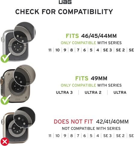 URBAN ARMOR GEAR UAG Designed for Apple Watch Band 49/46/45/44mm Monarch - iWatch Series Ultra 2/Ultra/4-10/SE/SE 2 Premium Sport Breathable Replacement Watch Strap in Kuwait