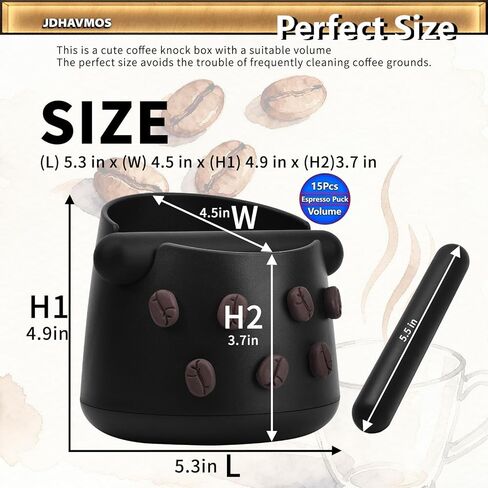 قهوة القهوة قهوة قهوة إسبريسو مربع القهوة أراضي الحاوية التخلص من بار قابلية للضربة القابلة للإزالة وقاعدة مطاطية غير قابلة للانزلاق الإسبانو الإسبريسو آلية 1BARISTA CLOTH 1KNOCK BOX بني JDHAVMOS in Kuwait