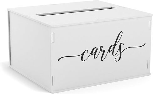 Wooden Wedding Card Box with Slot & Lid | Decorations for Reception for Wedding Gifts & Money | Baby & Bridal Shower, Graduation - Standard Size in Kuwait