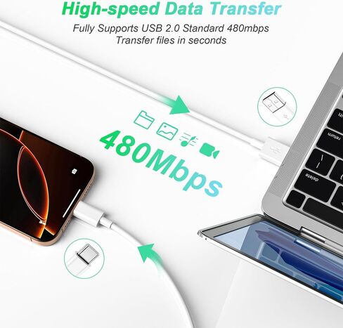 YBMTIGICS USB A to USB C Cable Fast Charging, Type C USB Cord Compatible for iPhon 16 15/ Plus/Pro Max, for Pad Pro 12.9/11, for Air 5th/ 4th/ Mini 6th Gen 2Pack 3FT (White-3) in Saudi Arabia
