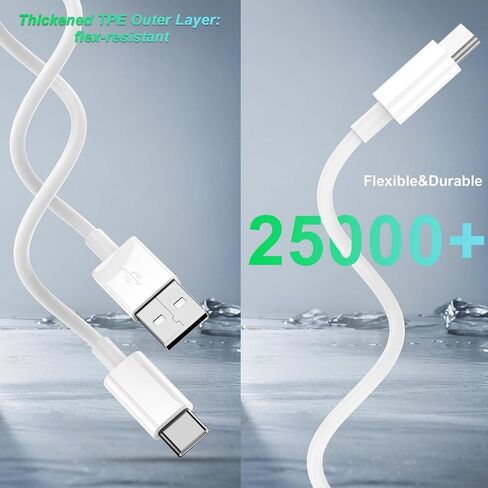 YBMTIGICS USB A to USB C Cable Fast Charging, Type C USB Cord Compatible for iPhon 16 15/ Plus/Pro Max, for Pad Pro 12.9/11, for Air 5th/ 4th/ Mini 6th Gen 2Pack 3FT (White-3) in Saudi Arabia