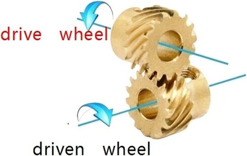2pcs 0.5 Module Spiral Gear 45 Degree Left Handed Helical Gear 90 Degree Staggered 0.5M Brass Helical Pinion Spiral Mechanical(30T 6MM BORE) in Kuwait