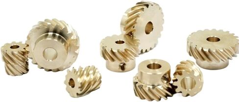 2pcs 0.5 Module Spiral Gear 45 Degree Left Handed Helical Gear 90 Degree Staggered 0.5M Brass Helical Pinion Spiral Mechanical(30T 6MM BORE) in Kuwait
