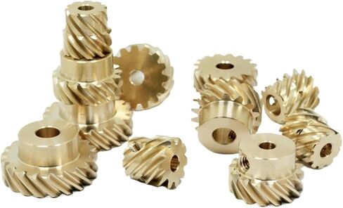 2pcs 0.5 Module Spiral Gear 45 Degree Left Handed Helical Gear 90 Degree Staggered 0.5M Brass Helical Pinion Spiral Mechanical(30T 6MM BORE) in Kuwait
