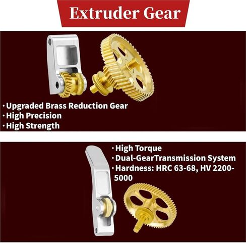 Extruder Gear For A1 A1 Mini/for bambuLab P1P P1S X1C Claw Gear RNC Nano-Coated Hardened Steel Helical Gear Kit High Strength(For P1P P1S X1C) in Kuwait