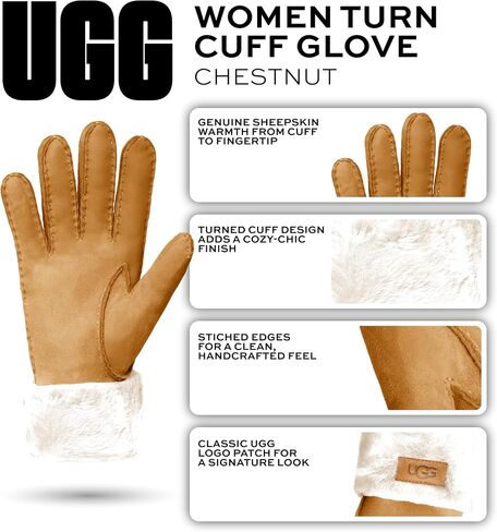 قفازات UGG النسائية المقاومة للماء من جلد الغنم in Kuwait