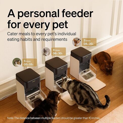 Petlibro RFID Automatic Cat Leeder ، 5G Wi-Fi Pet Leeder ، 3L Auto Cat Leeder Control مع علامة طوق الضوء و 6 حزم حقيبة غذائية للحيوانات الأليفة ، مغذيات تلقائية للقطط in Kuwait