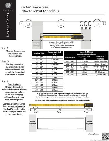 Cambria® Designer Series - Premium 3.5 foot Custom Double Curtain Rod - 1-1/8 inch Large Diameter - Non-Adjustable for a Seamless Look - Premium Designer Brackets and End Caps - Brushed Gold Finish in Kuwait