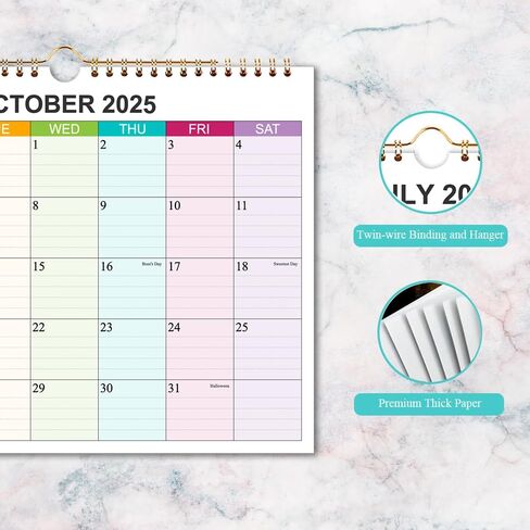 2025-2026 التقويم-تقويم الحائط 2025-2026 يمتد من مايو 2025 إلى ديسمبر 2026 ، 20 شهرًا تقويمًا مع ورقة سميكة للتخطيط والتنظيم للمنزل أو المكتب ، 8.5 × 11 بوصة ، ملونة in Kuwait