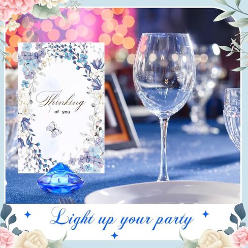 Boao 24 Pack Diamond Place Card Holders Acrylic Table Number Holder Card Stands Crystal Diamond Party Decorations Favor for Weddings Home Table(Clear) in Saudi Arabia
