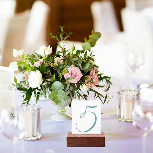 12 Pieces Wood Place Card Holders Wood Sign Table Number Stands Name Card Holder for Wedding Party Events Decoration(3 x 1.6 x 0.8 Inch,Walnut Color) in Saudi Arabia